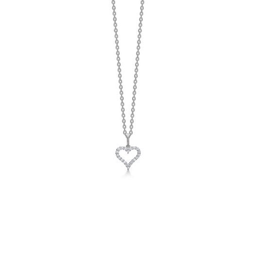 Tender Heart hjertevedhæng i 14 kt hvidguld med 0,12 ct diamanter fra Mads Z